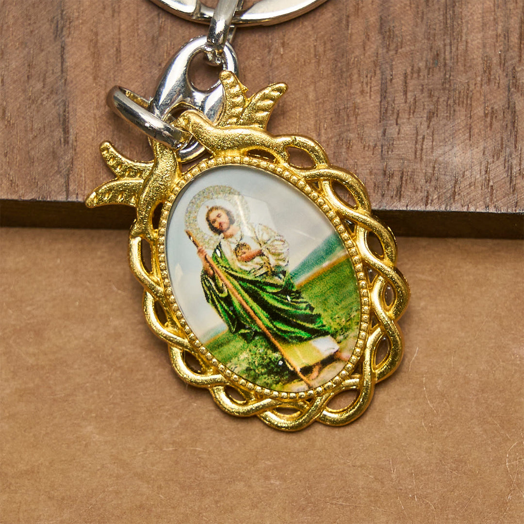 Christianartworkshop Religious St. Jude with Holy Dove Keychain: Faithful Companion in Prayer - image 4