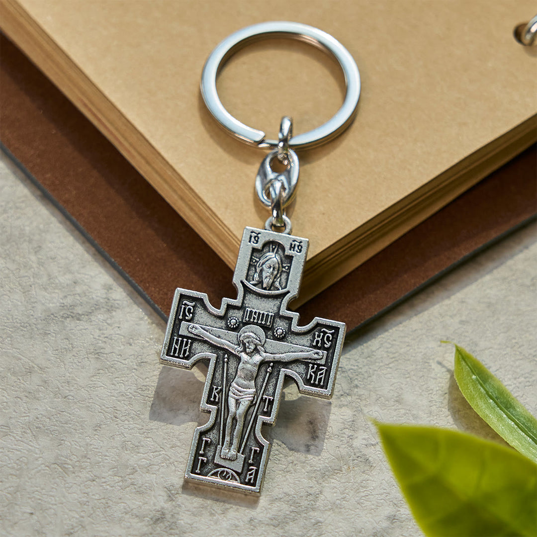 Christianartworkshop Vintage Orthodox Cross Keychain: Devotion Memento with Protective Power - image 4