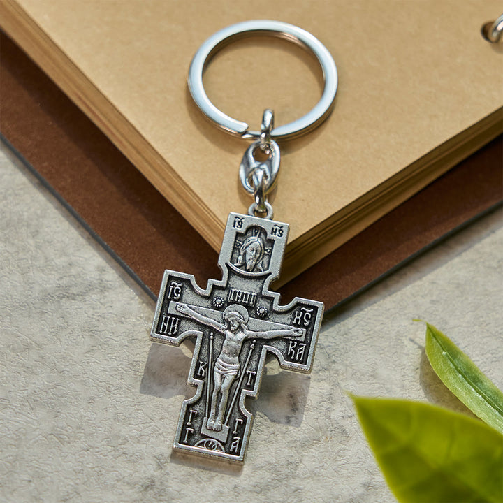 Christianartworkshop Vintage Orthodox Cross Keychain: Devotion Memento with Protective Power - image 4