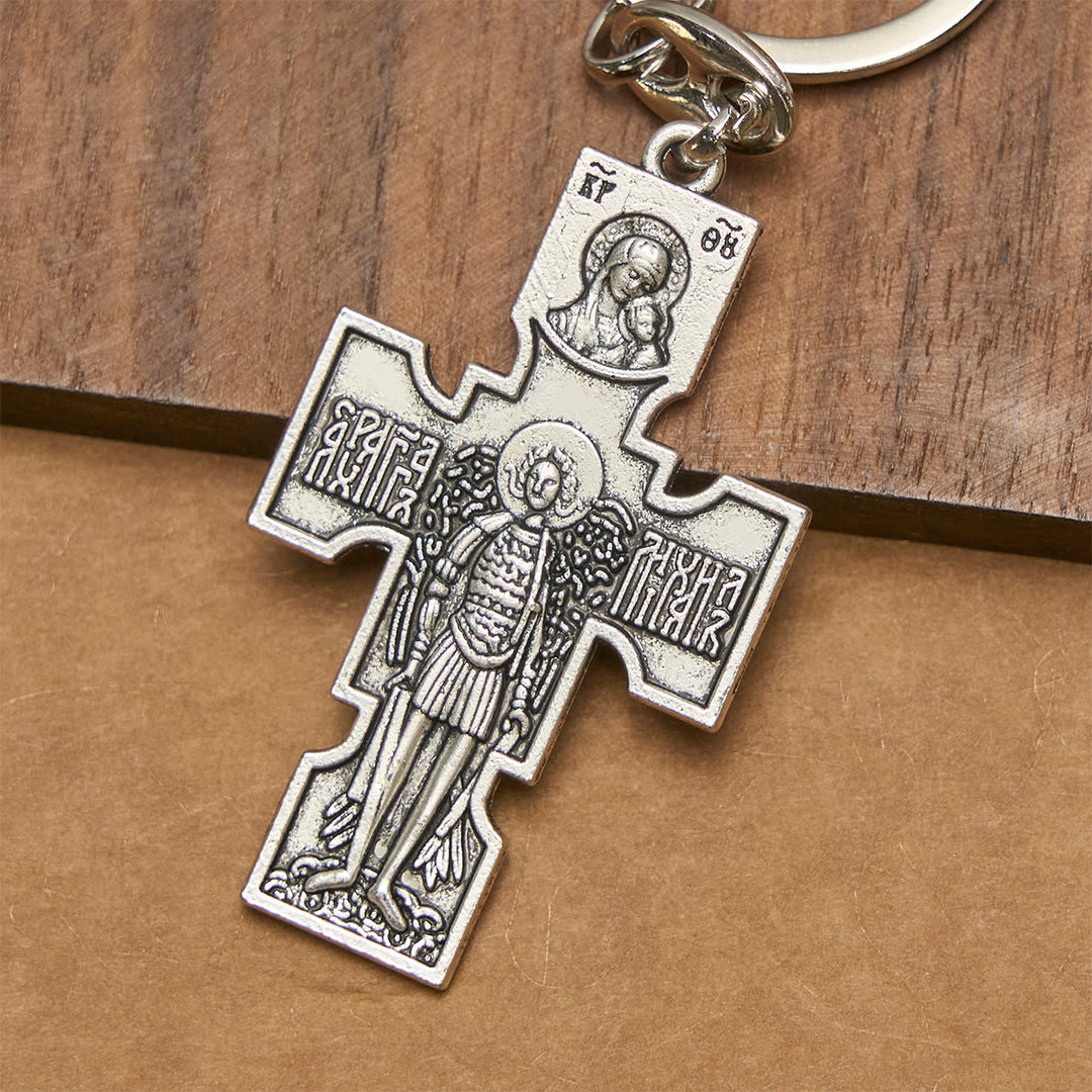 Christianartworkshop Vintage Orthodox Cross Keychain: Devotion Memento with Protective Power - image 3