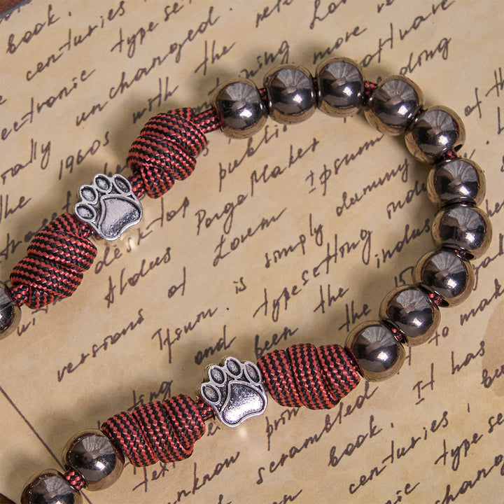 Christianartworkshop Rugged Bronze-Tone Beads Paracord Rosary with Paw Charms & St. Michael - image 6