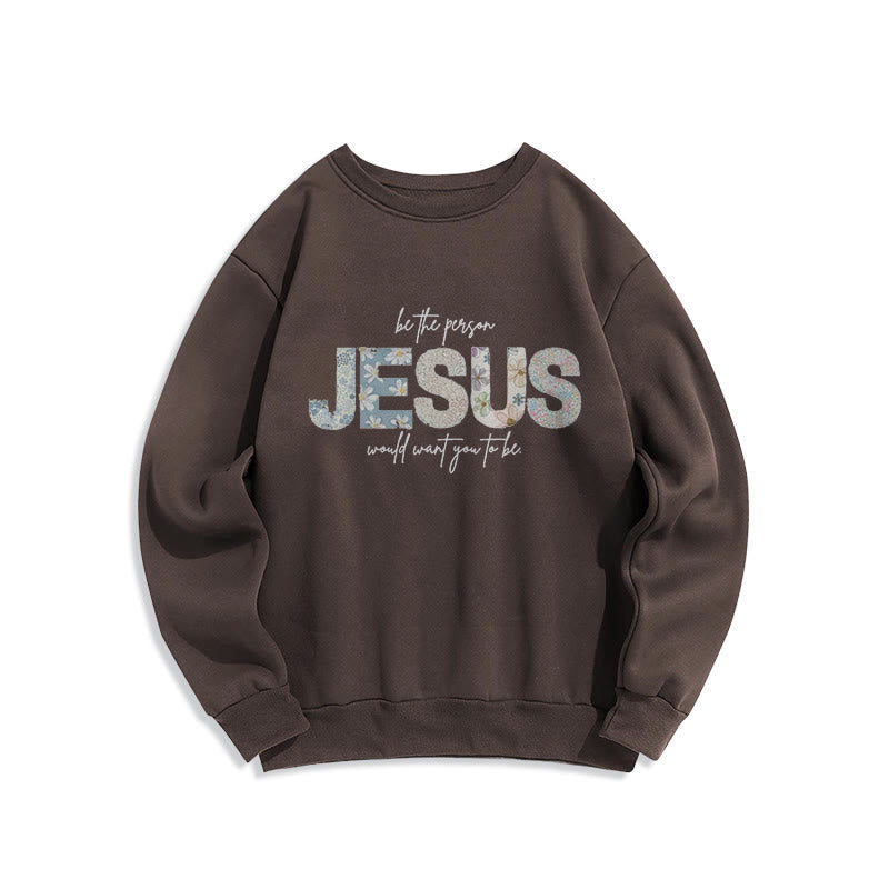 Christianartworkshop Floral Faith Jesus-Centered Fleece Lined Polyester Sweatshirt - Brown - 2XL - image 6