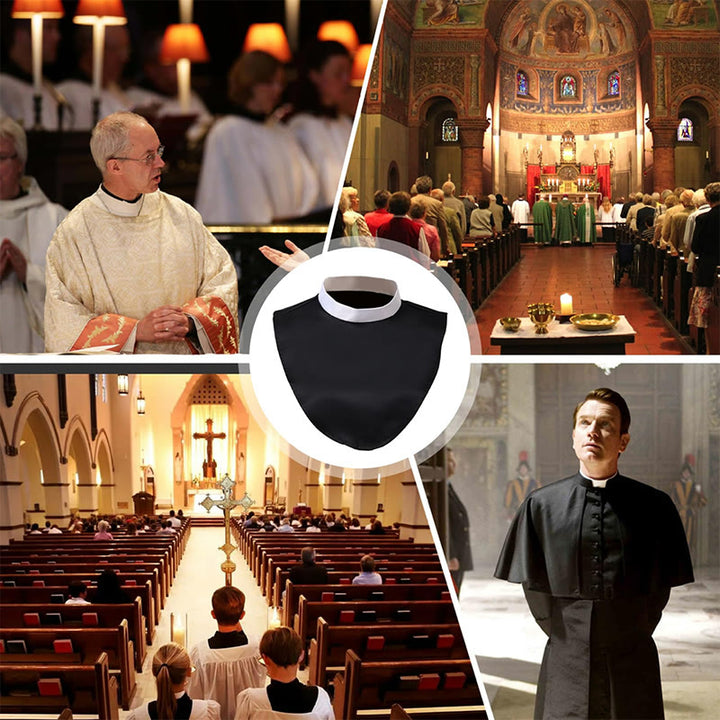 Christianartworkshop Unisex Soft Comfortable Clergy Tab Collar with Insert for Various Activities - image 1