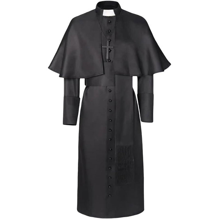 Christianartworkshop Multicolor Ceremonial Roman Soutane Cassock: Medieval Priest Aesthetics - Black - 3XL - image 2