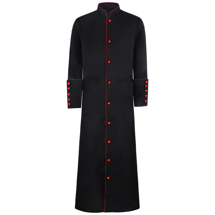Christianartworkshop Classic Multicolor Clergy Robe with Contrast Trim & Medieval Elegance - Black with Red Trim - 3XL - image 11