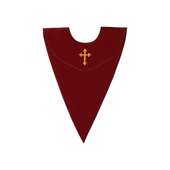 Christianartworkshop Ceremonial Clergy Robe with Wine Red Stole & Embroidered Cross - image 6
