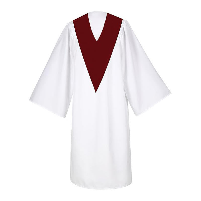 Christianartworkshop Ceremonial Clergy Robe with Wine Red Stole & Embroidered Cross - image 4