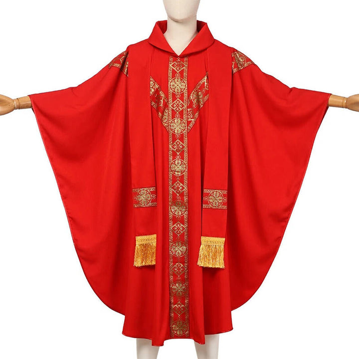 Christianartworkshop Medieval Cloak Clergy Robe with Golden Religious Patterns - image 1