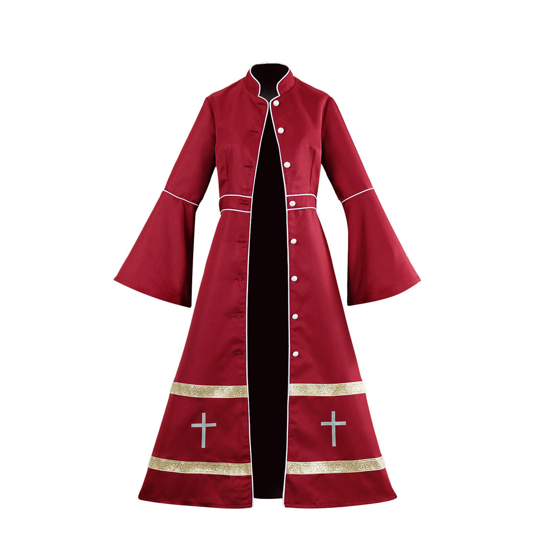 Christianartworkshop Multicolor Flared Sleeves Clergy Robe with Cross Motifs & Ritual Aesthetic - image 4