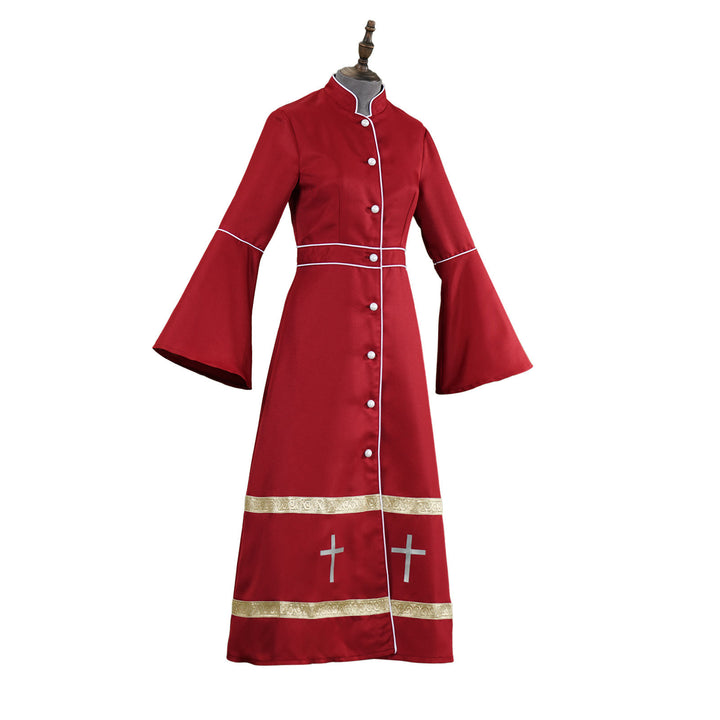 Christianartworkshop Multicolor Flared Sleeves Clergy Robe with Cross Motifs & Ritual Aesthetic - image 5