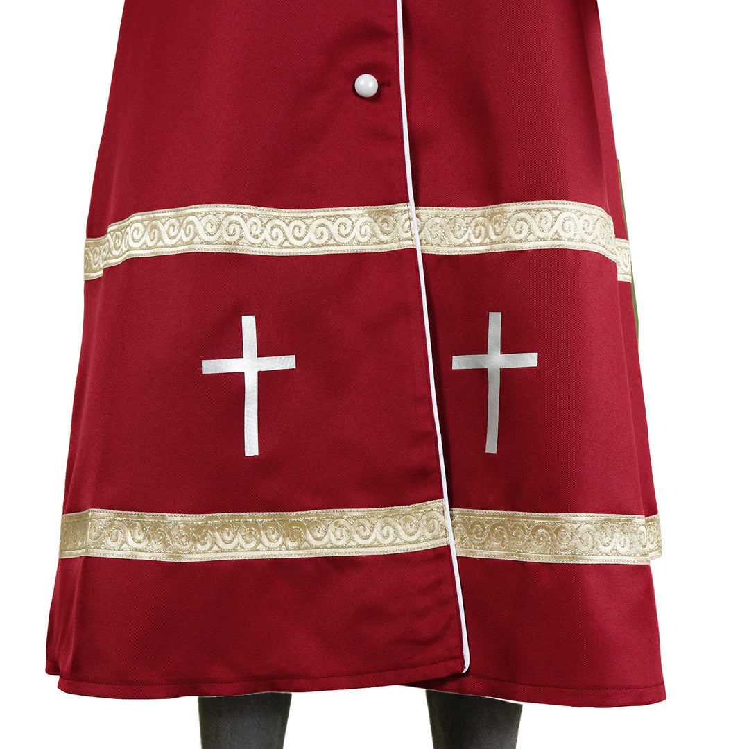 Christianartworkshop Multicolor Flared Sleeves Clergy Robe with Cross Motifs & Ritual Aesthetic - image 9