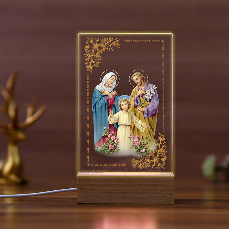 Christianartworkshop Holy Saints Icon Beechwood Base Night Light of Faithful Guardian - J - image 10