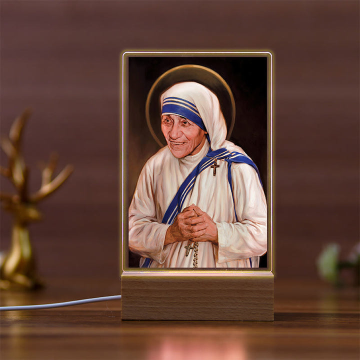 Christianartworkshop Daily Faith Resonant Religious Night Light with Holy Icons & Beech Base - F - image 6