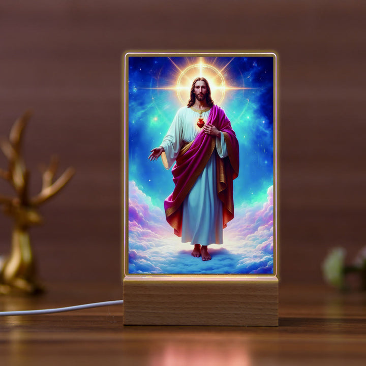 Christianartworkshop Daily Faith Resonant Religious Night Light with Holy Icons & Beech Base - I - image 9