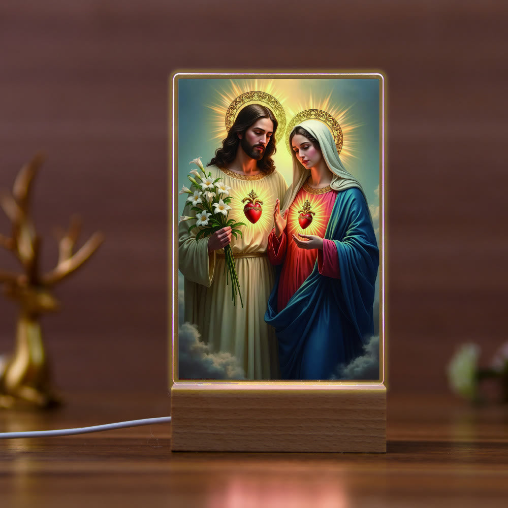 Christianartworkshop Daily Faith Resonant Religious Night Light with Holy Icons & Beech Base - J - image 10