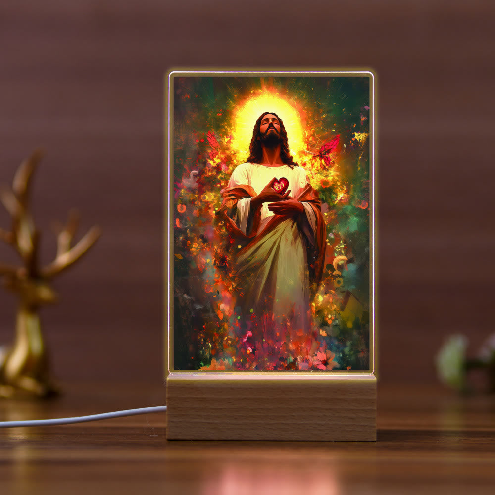 Christianartworkshop Religious Jesus Icon Healing Scene Night Light: Art & Natural Beauty - E - image 4