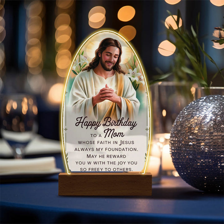 Christianartworkshop Jesus Modern Devotion Colorful Glow Night Light: Oval Silhouette & Artistic Hues - B - image 6