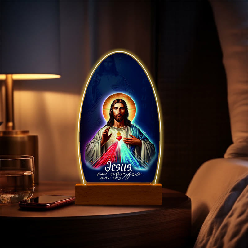 Christianartworkshop Jesus Modern Devotion Colorful Glow Night Light: Oval Silhouette & Artistic Hues - D - image 8