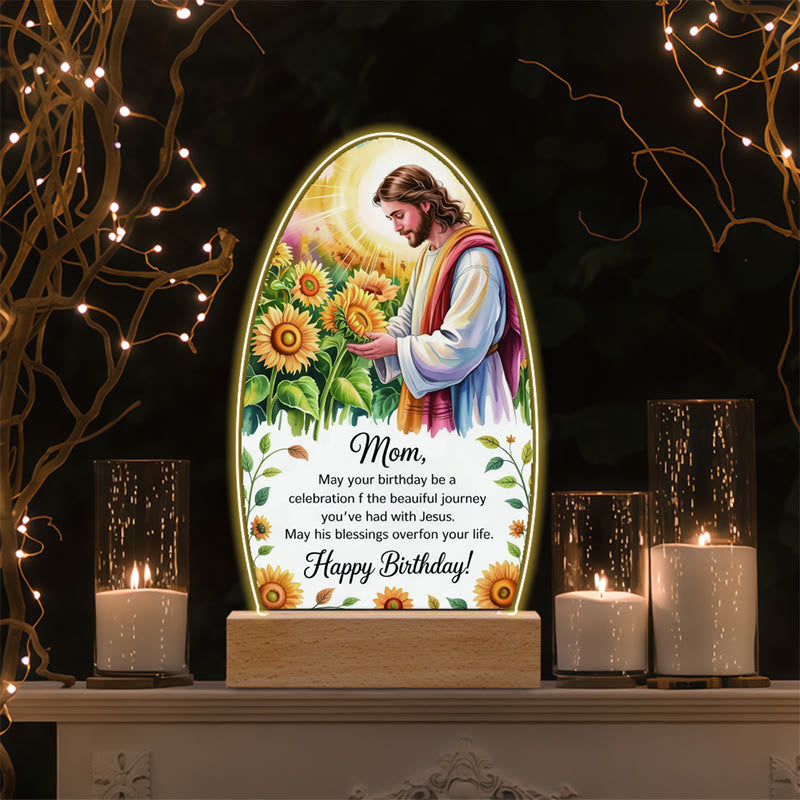 Christianartworkshop Jesus Modern Devotion Colorful Glow Night Light: Oval Silhouette & Artistic Hues - F - image 10