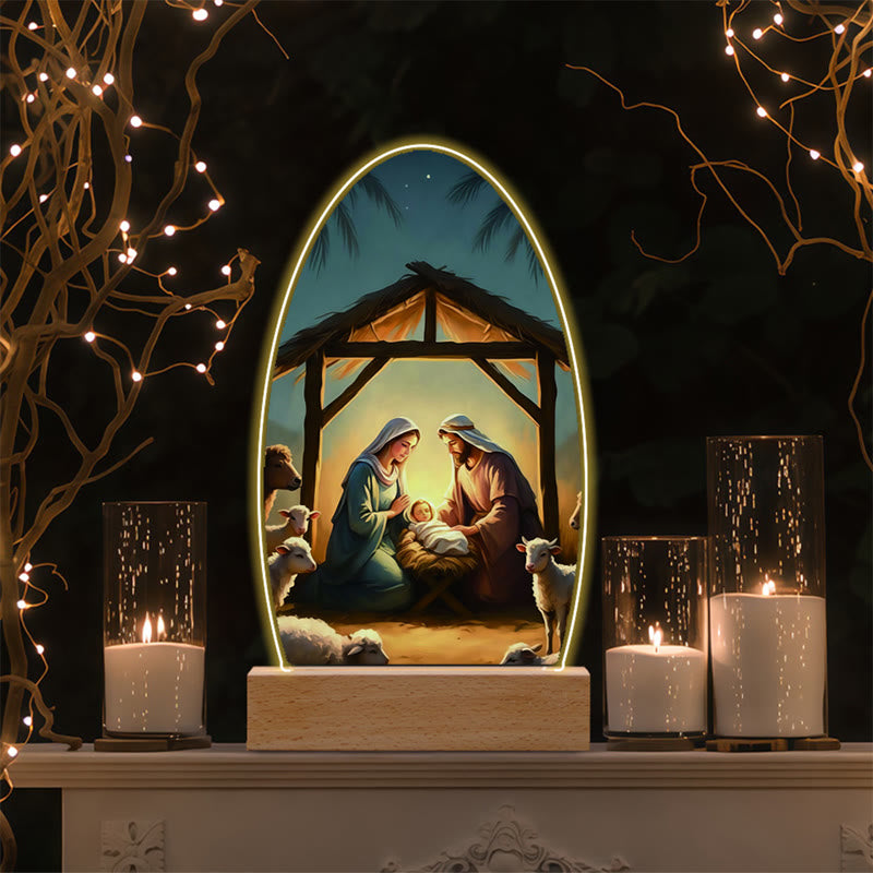 Christianartworkshop Jesus Modern Devotion Colorful Glow Night Light: Oval Silhouette & Artistic Hues - G - image 11