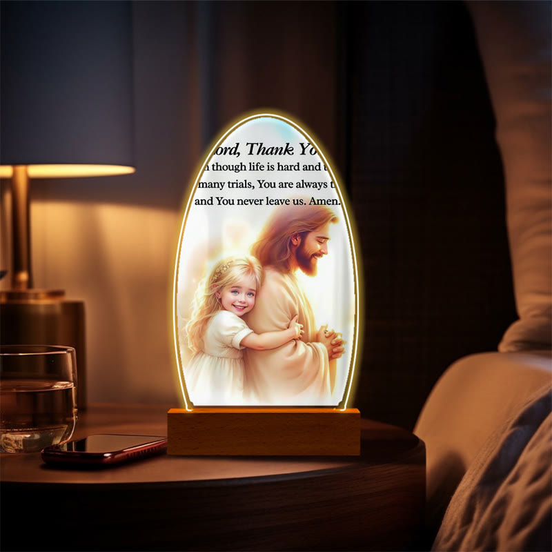 Christianartworkshop Jesus Modern Devotion Colorful Glow Night Light: Oval Silhouette & Artistic Hues - I - image 12