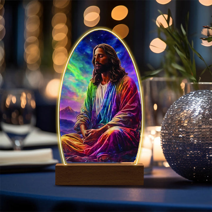 Christianartworkshop Jesus Modern Devotion Colorful Glow Night Light: Oval Silhouette & Artistic Hues - N - image 18