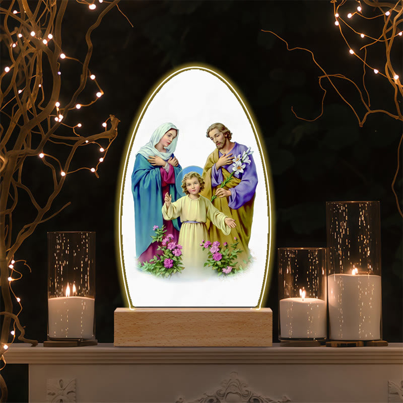 Christianartworkshop Jesus Modern Devotion Colorful Glow Night Light: Oval Silhouette & Artistic Hues - P - image 20