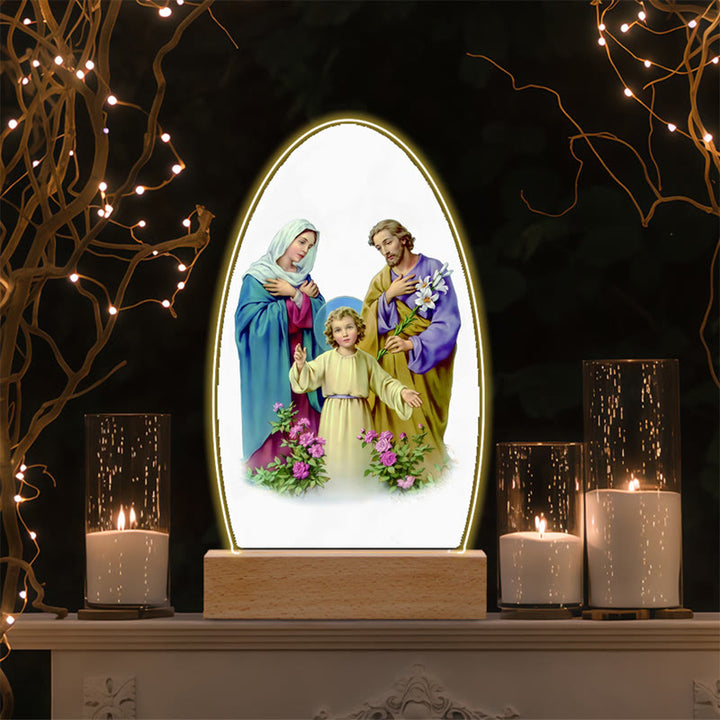Christianartworkshop Jesus Modern Devotion Colorful Glow Night Light: Oval Silhouette & Artistic Hues - P - image 20