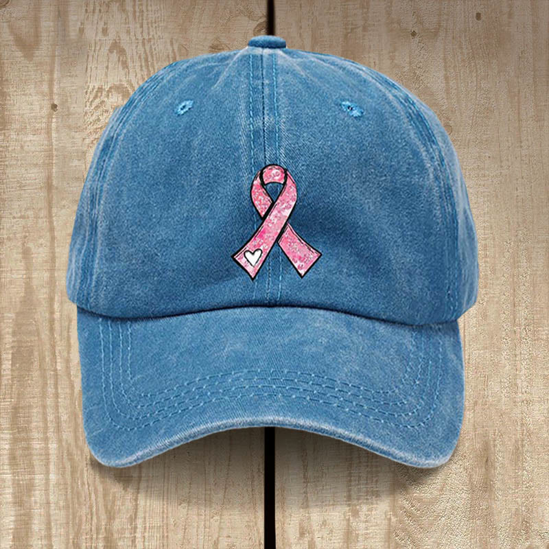 Christianartworkshop God's Healing Prayers Pink Ribbon Hat: Faith Warrior for Cancer Awareness - Blue - image 10