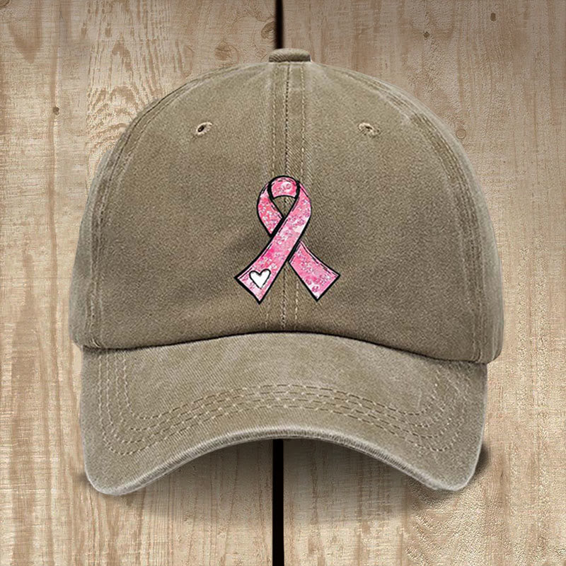 Christianartworkshop God's Healing Prayers Pink Ribbon Hat: Faith Warrior for Cancer Awareness - Khaki - image 9