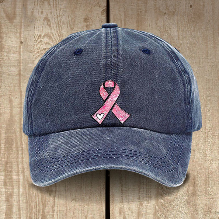 Christianartworkshop God's Healing Prayers Pink Ribbon Hat: Faith Warrior for Cancer Awareness - Navy Blue - image 11