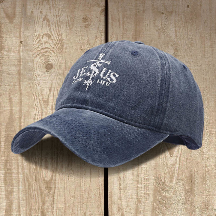 Christianartworkshop Jesus Saved My Life Statement Baseball Cap: Saved by Grace - image 3