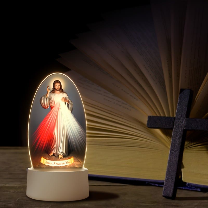 Christianartworkshop Daily Blessing Oval Holy Scenes Night Light: Glowing Halo & Holy Icons - image 5