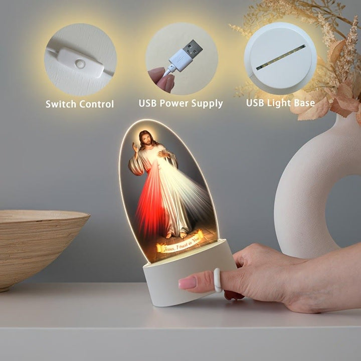 Christianartworkshop Daily Blessing Oval Holy Scenes Night Light: Glowing Halo & Holy Icons - image 7