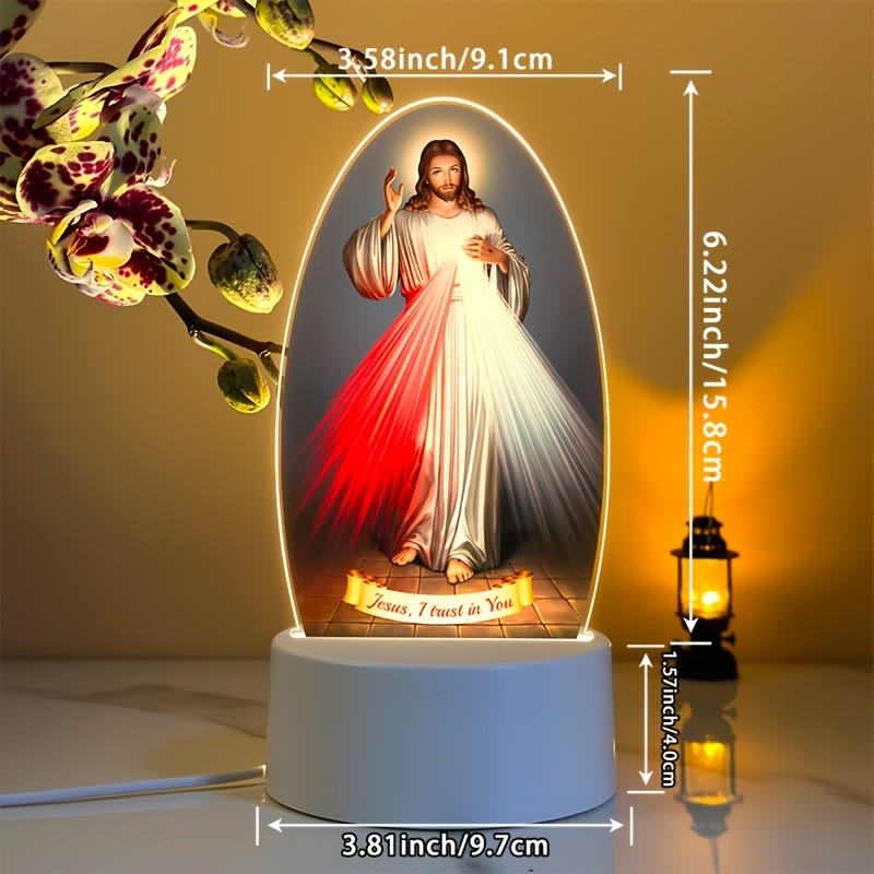 Christianartworkshop Daily Blessing Oval Holy Scenes Night Light: Glowing Halo & Holy Icons - image 6