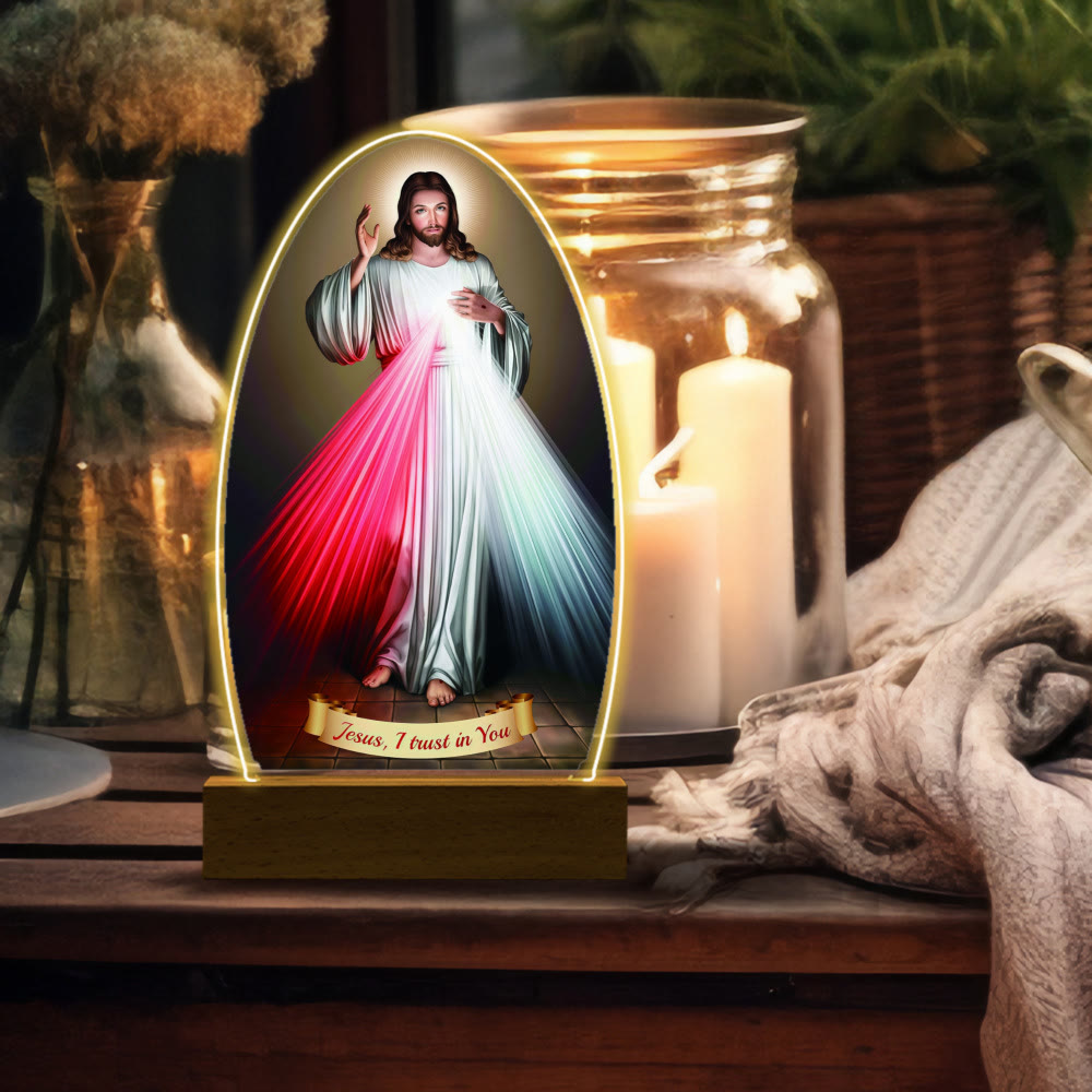 Christianartworkshop Daily Blessing Oval Holy Scenes Night Light: Glowing Halo & Holy Icons - image 1