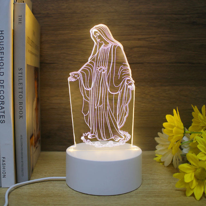 Christianartworkshop Minimalist Faith Unique Gift Night Light: Glowing Outlines & Enduring Icons - F - image 5