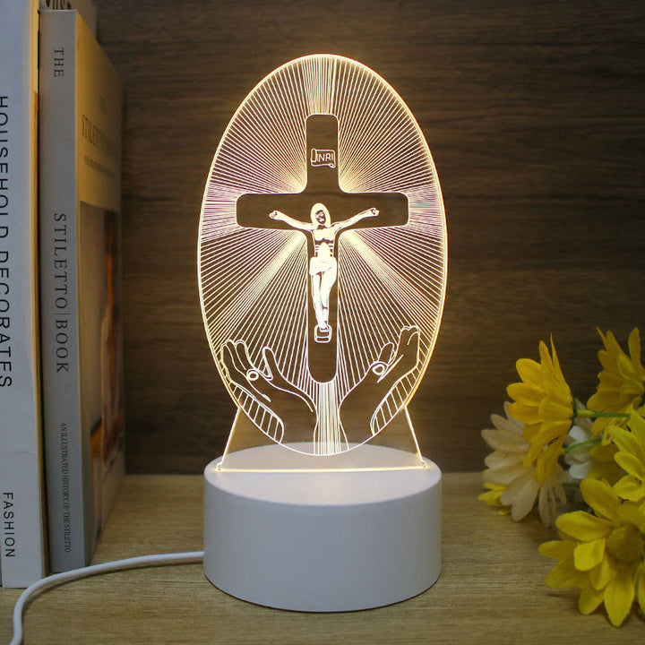 Christianartworkshop Minimalist Faith Unique Gift Night Light: Glowing Outlines & Enduring Icons - J - image 9
