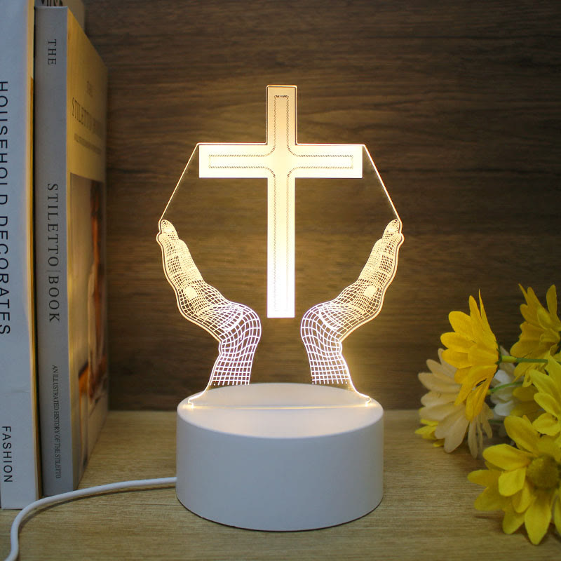 Christianartworkshop Minimalist Faith Unique Gift Night Light: Glowing Outlines & Enduring Icons - I - image 8