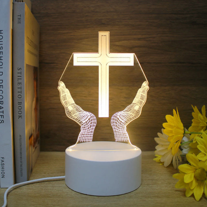 Christianartworkshop Minimalist Faith Unique Gift Night Light: Glowing Outlines & Enduring Icons - I - image 9