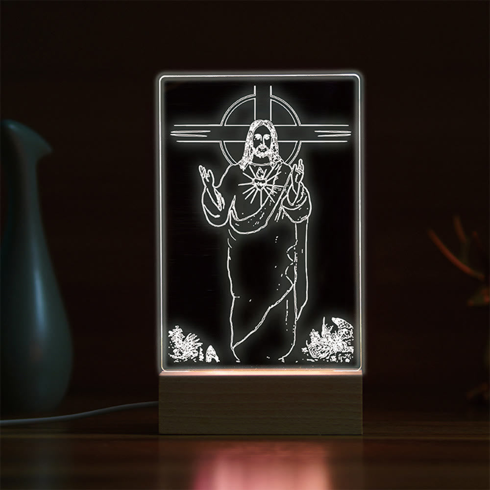 Christianartworkshop Minimalist Sacred Outlines Night Light: Share Divine Bonds - L - image 11
