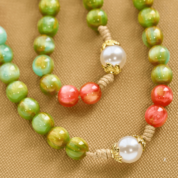 Christianartworkshop Handcrafted Christmas Blessings Divine Mercy Rosary with Red Green Beads and Bronze Crucifix - image 8