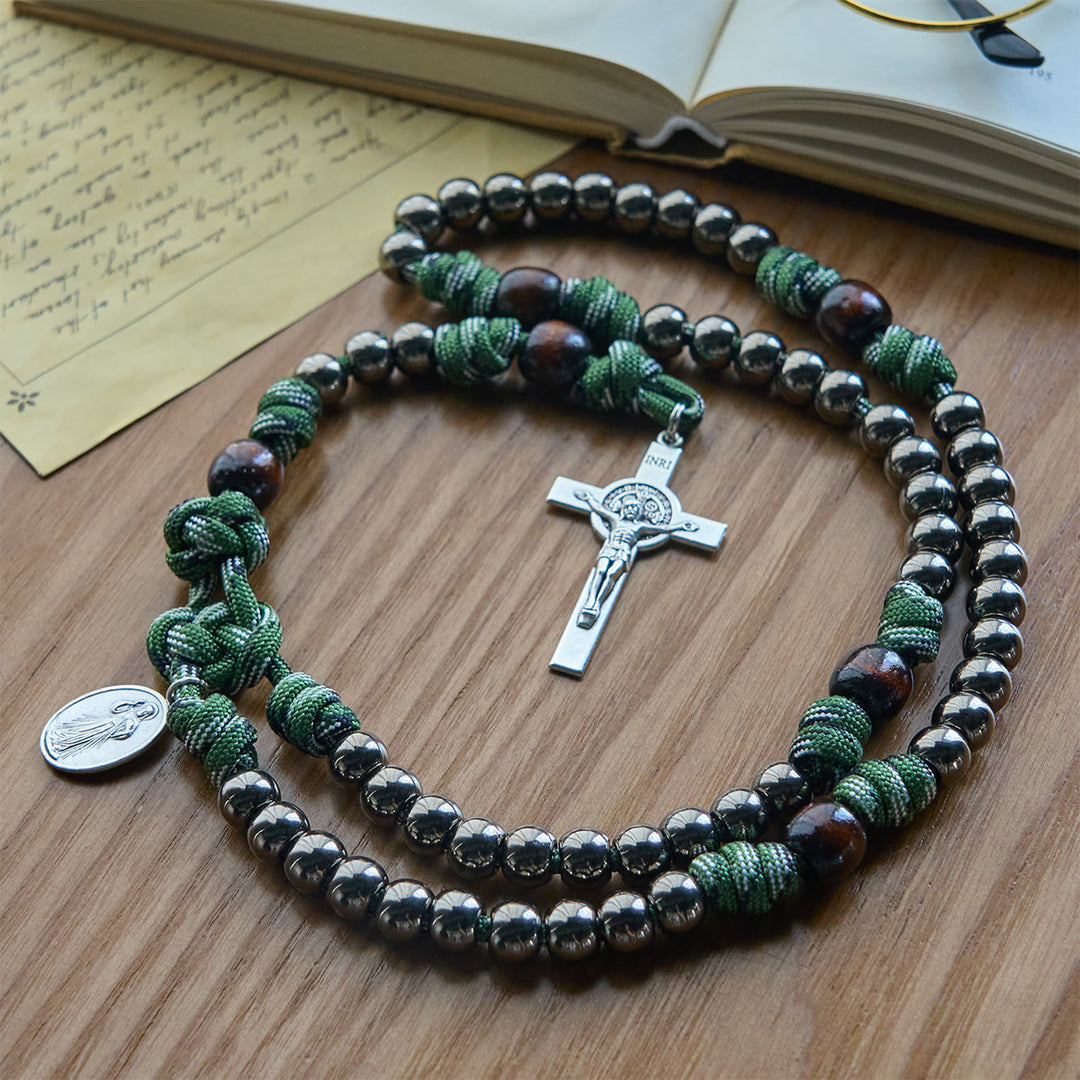 Christianartworkshop Rugged Paracord Blessing Rosary: Shielded by Holy Spirit and Divine Mercy - image 2