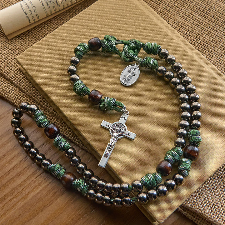 Christianartworkshop Rugged Paracord Blessing Rosary: Shielded by Holy Spirit and Divine Mercy - image 1