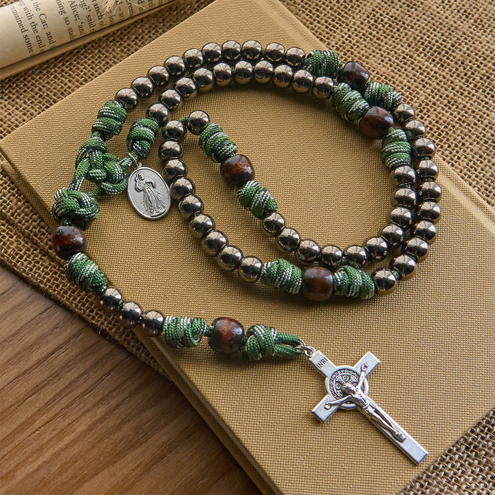 Christianartworkshop Rugged Paracord Blessing Rosary: Shielded by Holy Spirit and Divine Mercy - Paracord Blessing Rosary - image 0