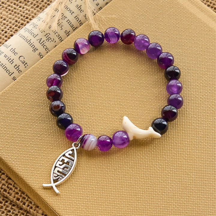 Christianartworkshop Ocean Grace Dolphin Blessing Bracelet with Natural Malachite and Ichthys Charm - image 17