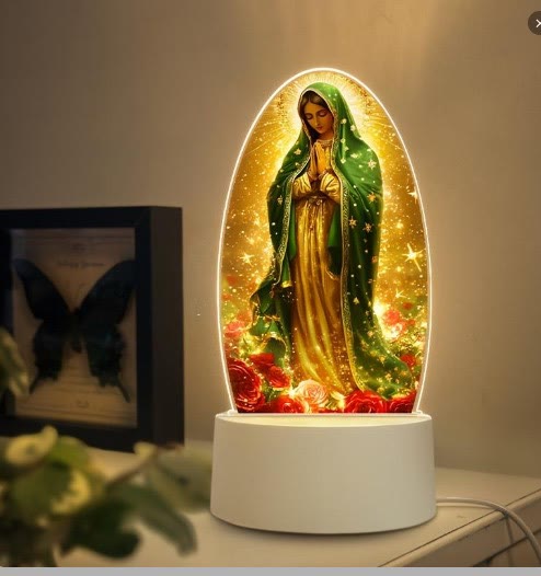 Christianartworkshop Serene Virgin Mary Night Light in Oval Design for Quiet Devotion - A - image 1