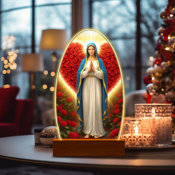 Christianartworkshop Serene Virgin Mary Night Light in Oval Design for Quiet Devotion - B - image 6