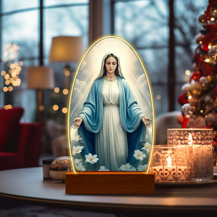 Christianartworkshop Serene Virgin Mary Night Light in Oval Design for Quiet Devotion - C - image 7