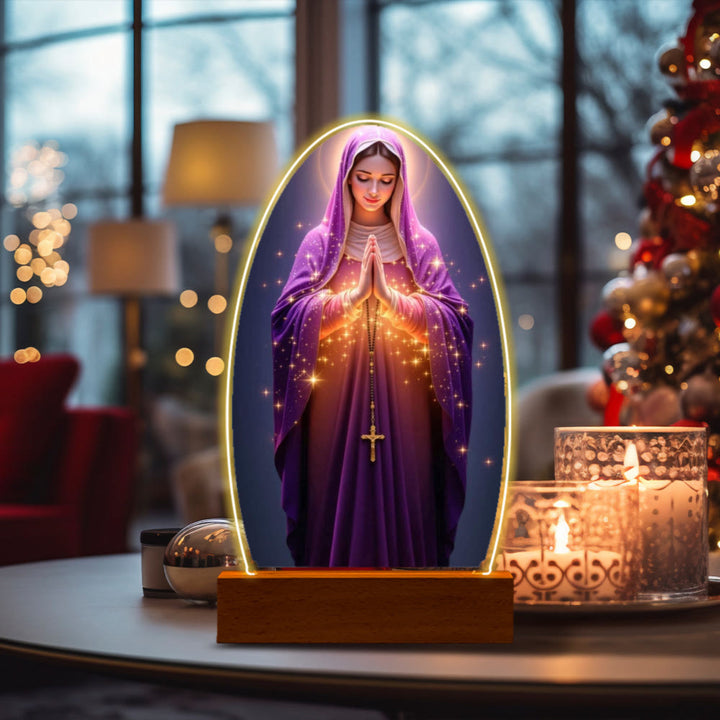 Christianartworkshop Serene Virgin Mary Night Light in Oval Design for Quiet Devotion - E - image 9